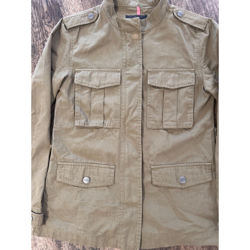 Sanctuary Utility Jacket Women XS Tan Long Sleeve Vented Outdoor Snap Inside Zip - Picture 2 of 13